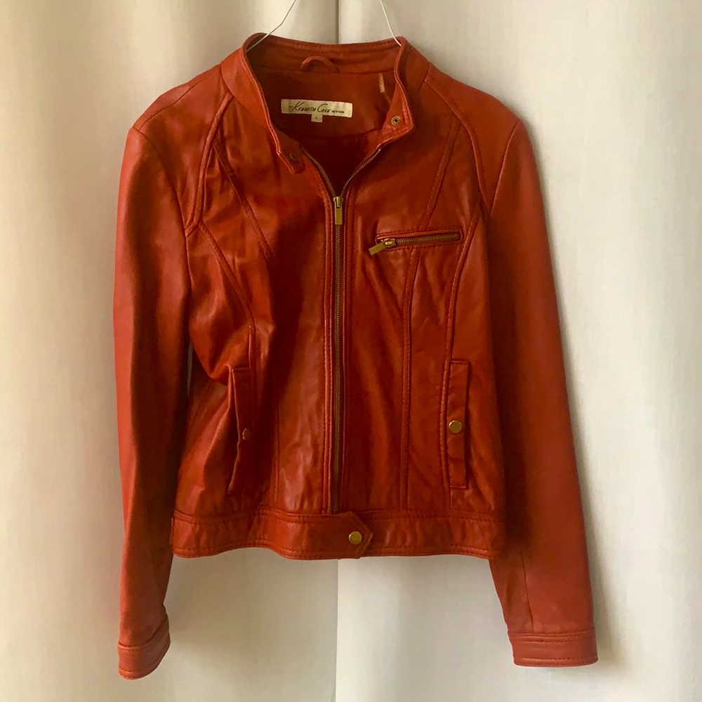 Brand New Kenneth Cole Red Leather Jacket